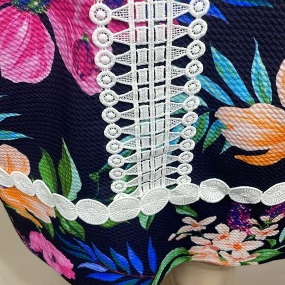 (E1) Eliza‎ J dress by NWT Sleeveless, lined, navy, multi-color, sizes 6,8,10 - Picture 5 of 14